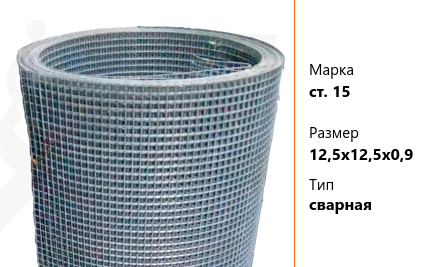 Сетка стальная 12,5х12,5х0,9 мм ст. 15 ТУ У 322-00190319-1172-95 сварная